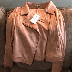 New with tags Grace & lace size medium move free leather like moto jacket